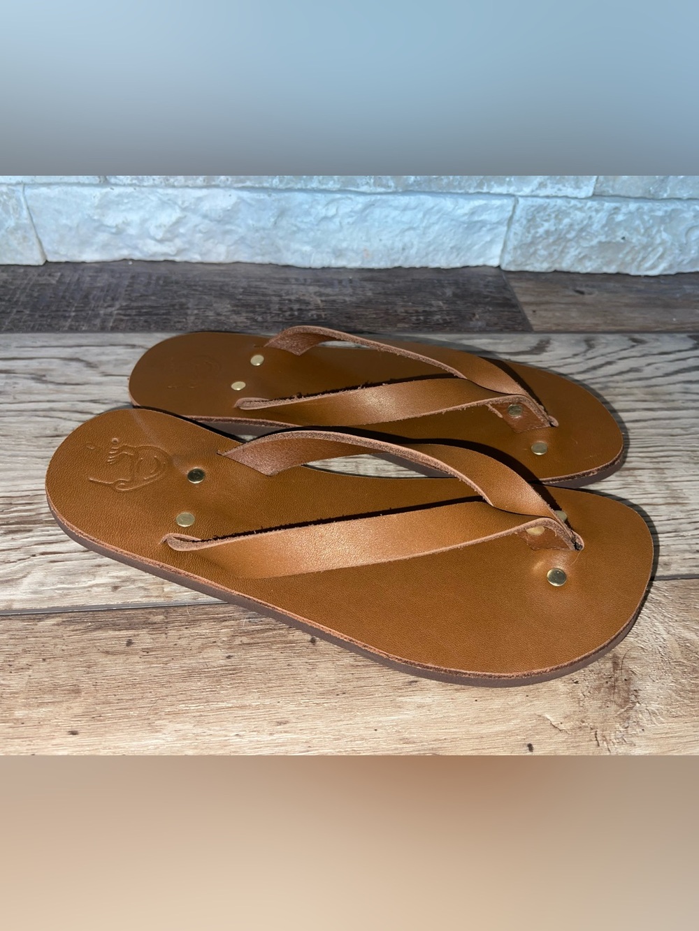 NEW~Women's Kiwi Style No. 1 Brown Leather Vibram Sole Evaflex Flip Flops Size 5